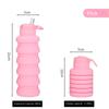 Silicone Athletic Bottle Outdoor Use Lightweight to Carry Handle Folding Bottle Retractable Water Bottle with Suction Nozzle