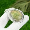 Natural Unakite Gemstone Pendant Green 925 Sterling Silver Indian Jewelry
