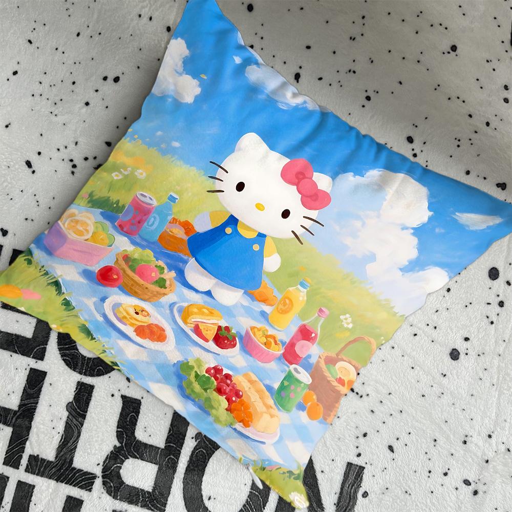Наволочки для подушек Гостиная Кавайи H-Hello Cats Подушки Для Декоративного Дивана Наволочка Декор 40X40 Праздники Декоративная Подушка
