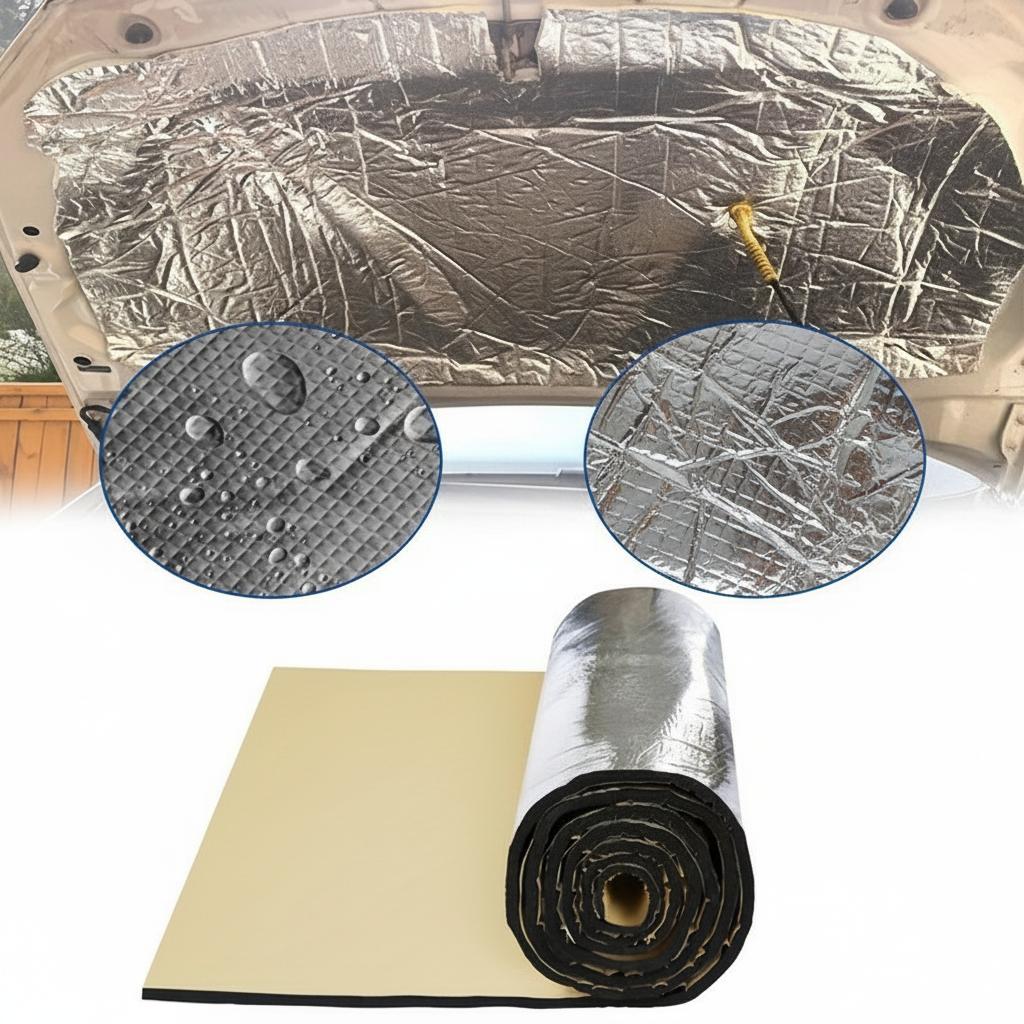 5/10mm Thick-Aluminum Foil Soundproofing Heat Insulation Cotton–Kraft Paper Backed Self-Adhesive Mat Noise Reduction Mat for Car