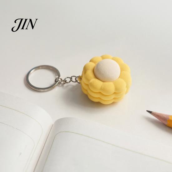 Cute Keychain for Backpack Corn Shape Fidget Toy, 3D Printed Decompression Button Pendant, Corn-shaped Pendant Stress Relief Smooth Texture