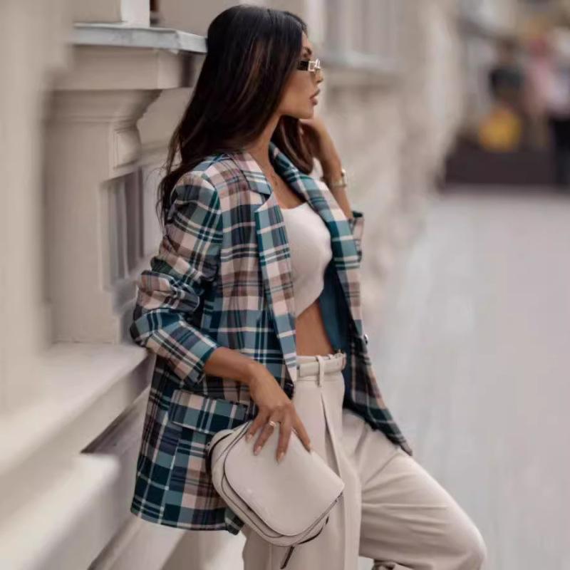 Tooxika Новый осенний клетчатый маленький пиджак