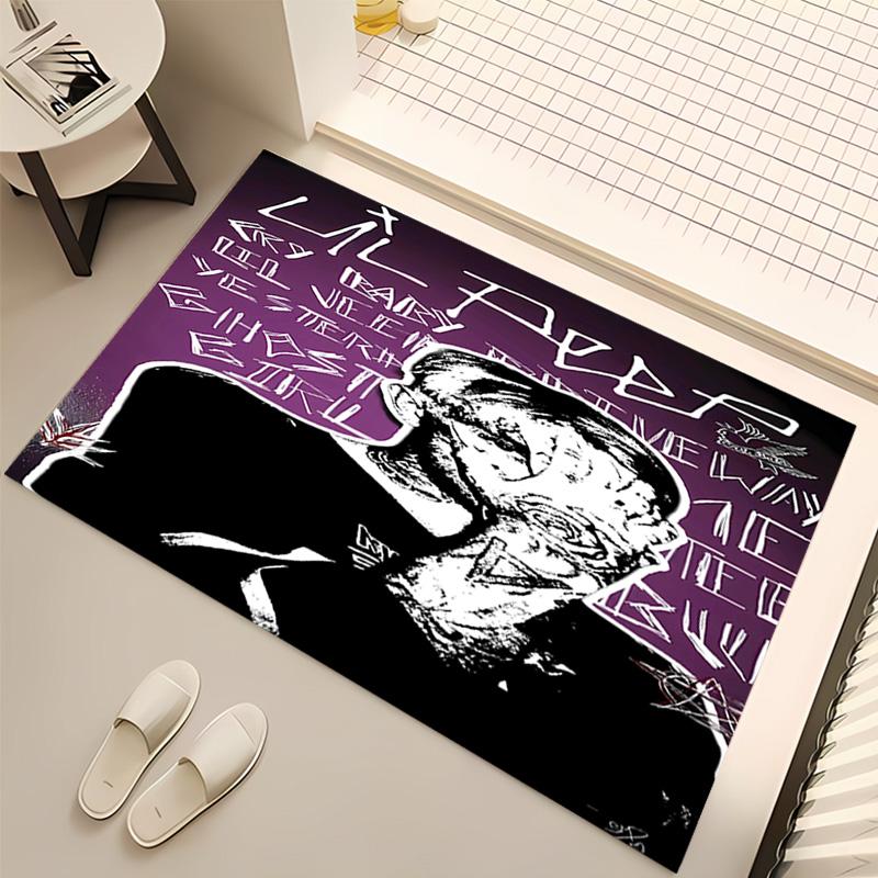 1pc Lil Peep Print Area Rug - Soft, Washable Non-Slip Indoor Mat, Living Room, Home Office Decorative Rug,Office Decorative