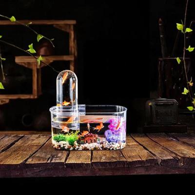 Чаша для аквариума Betta Fish Tank Bowl Multiuse Sturted с герметичной крышкой, небольшой настольный аквариум для рабочего стола