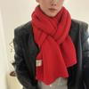 22 New Solid Color Knitted Scarf Literary Style Simple Style Advanced Oat Color Bv Green Color Scheme Long Scarf