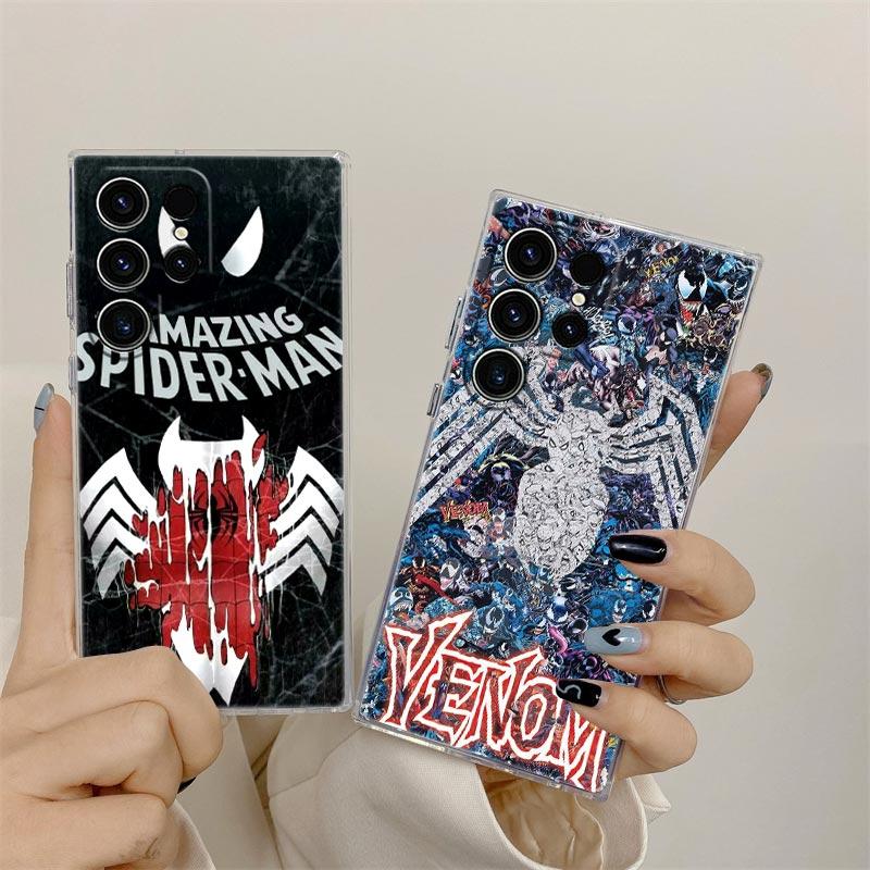 Прозрачный чехол Marvel Человек-паук Веном S26 для Samsung Galaxy S26 S25 Ultra S24 S22 S26 Plus S20 S23 S21 S25 FE 5G Прозрачная крышка