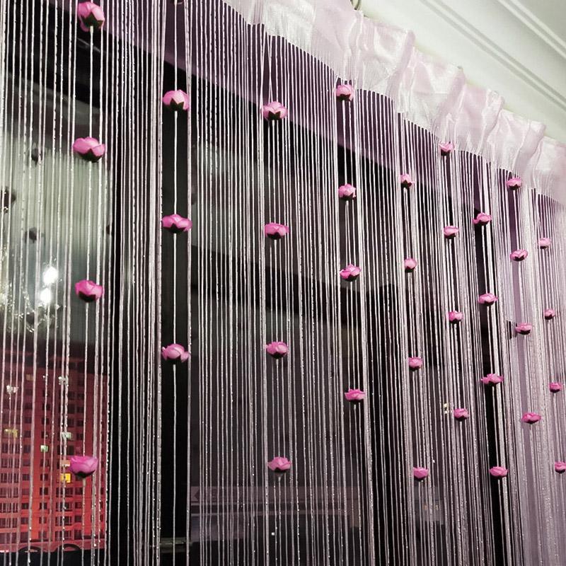 1 шт., домашний декор, роза, оконная занавеска, занавеска из полиэстера, занавеска для двери, разделитель, шелковая веревка