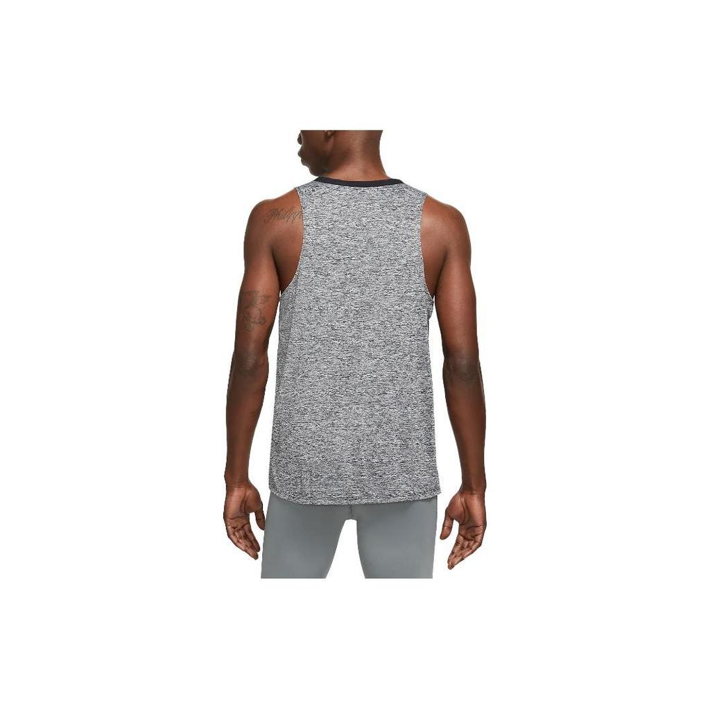 Nike Rise 365 Solid Logo Crew Neck Running Comfortable No Sleeves Tank Men Tops Slate-Grey CZ9179-011