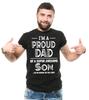 Я Гордый Папа Супер Потрясающего Сына Футболка Папа и Сын Футболка Отец Папа Подарки
