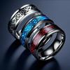 Кольцо из титановой стали в европейском и американском стиле с узором дракона - Прочные, устойчивые к выцветанию украшения из нержавеющей стали