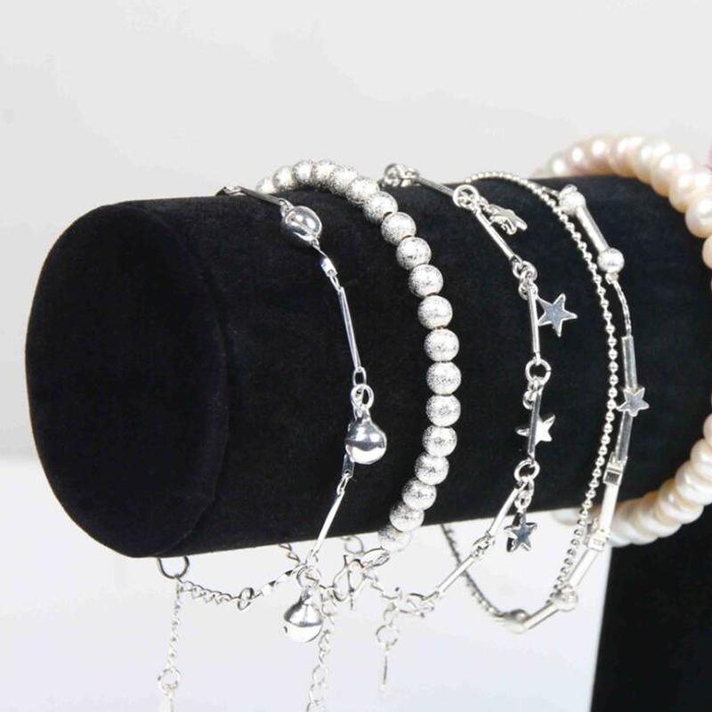 Портативный бархатный браслет, ожерелье, подставка для ювелирных изделий, держатель для часов, органайзер для ювелирных изделий, Т-образная стойка