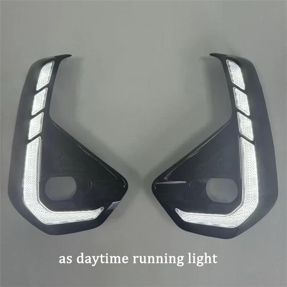 12V Белый и Янтарный Светодиодный Передний Противотуманный Фонарь ДХО Указатель Поворота Для Toyota Hilux 2024