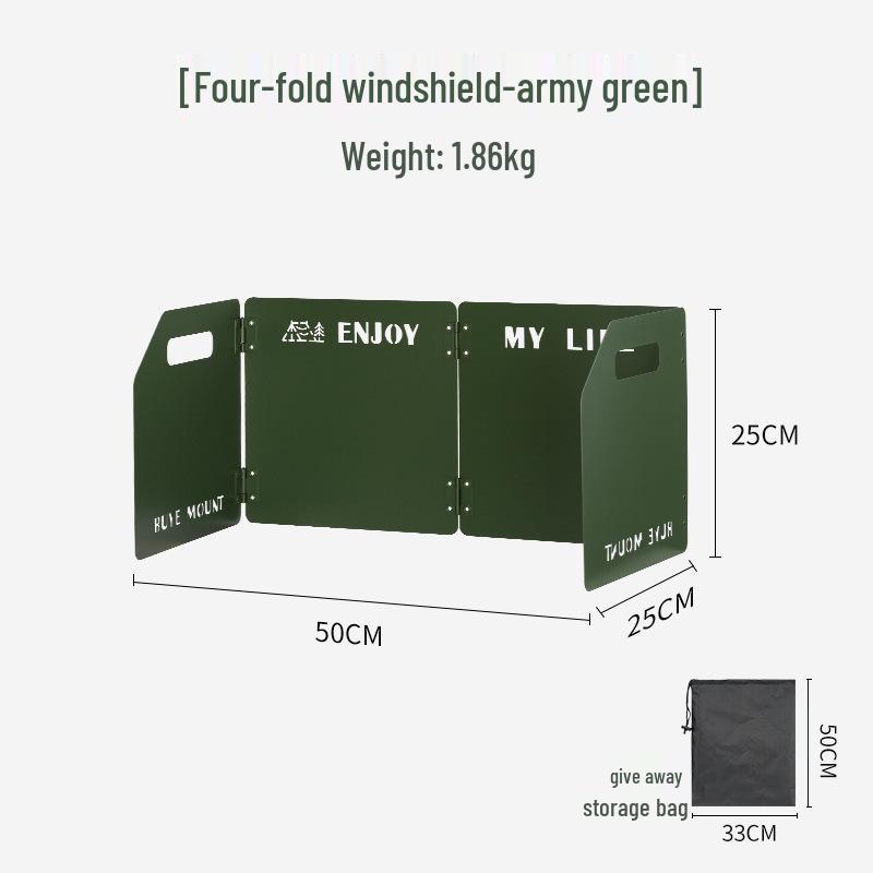 Портативная трехсекционная походная плита с ветрозащитой - Большой концентратор тепла