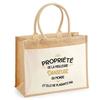 Sac De Plage - PLANETEE - Propriété De La Meilleure Danseuse - Jute Avec Poche - Coton - Beige