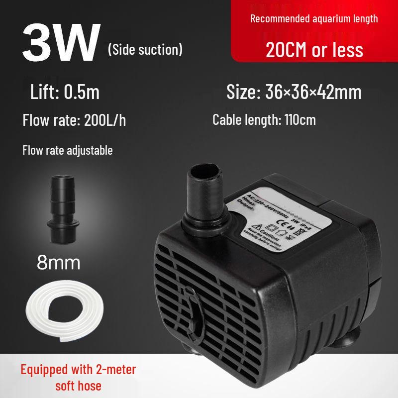 Silent Mini Submersible Water Pump for Goldfish Tanks, Small Rockeries, Waterfalls, Fountains, and Circulation Filters