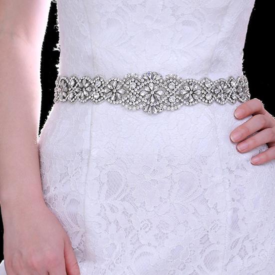 Свадебный пояс Блестящие стразы Ручная работа Бисер Устойчивый к разрывам Свадебный пояс для свадьбы