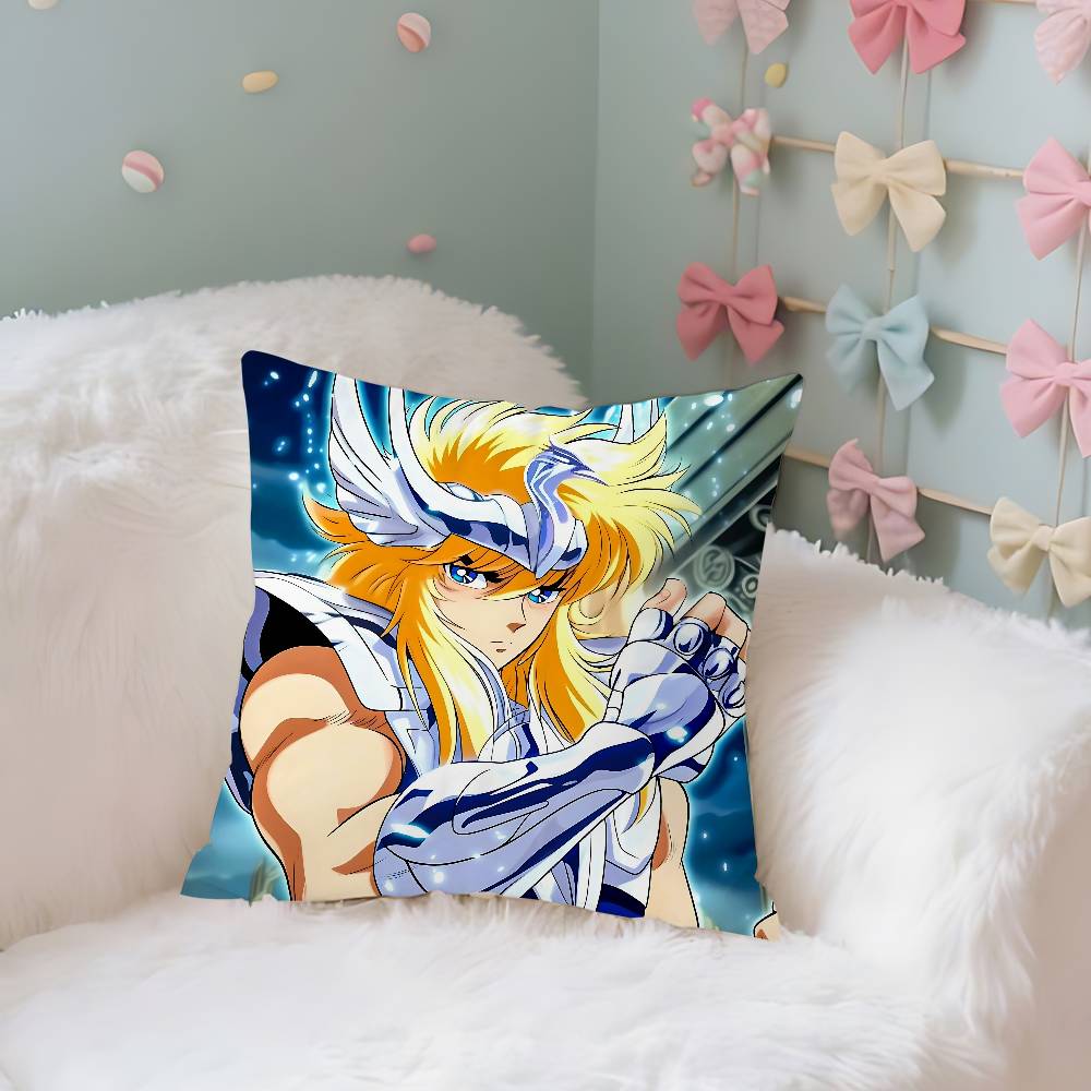S-Saint-SeiyaS Knights Pillow Case Cushion Cover Soft Cute Throw Pillow Case For Car Sofa Pillowcase Polyester With Zipper