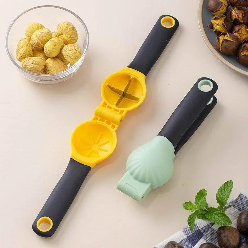 Машина для чистки каштанов 2 в 1 Инструмент для быстрого открытия каштанов Щипцы для грецких орехов Очиститель каштанов Орехокол Очиститель Кухонные аксессуары