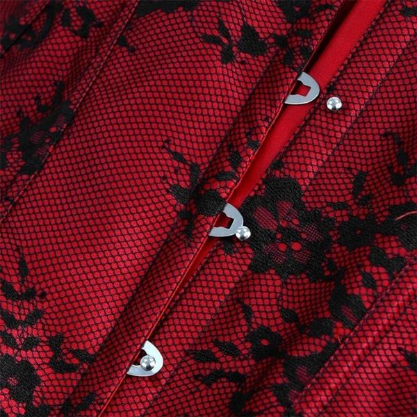 Кружевной женский кружевной корсет на одно плечо с длинными рукавами и поясным корсетом