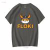 Футболка с круглым вырезом Floki Inu Memecoin Криптовалюта Крипто Токен с длинным или коротким рукавом винтажная стирка мягкая универсальная унисекс