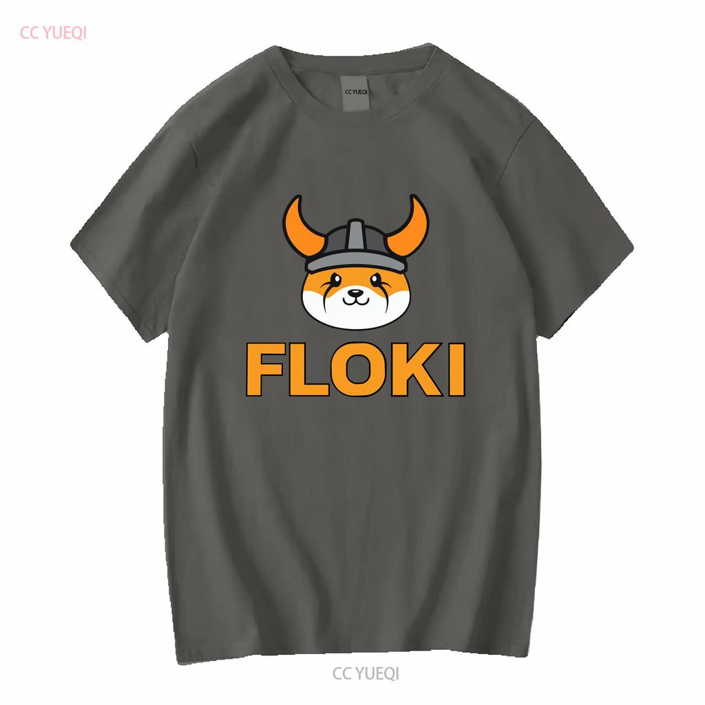 Футболка с круглым вырезом Floki Inu Memecoin Криптовалюта Крипто Токен с длинным или коротким рукавом винтажная стирка мягкая универсальная унисекс
