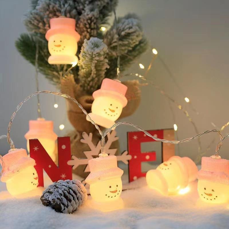 LED Christmas Decorative Light String With Santa Claus Snowman Figures USB Powered Tree Home Party Holiday Decoration