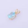 Natural Oval Cut Aquamarine Gemstone Pendant -14K Solid Yellow Gold Pendent