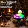 Cauldron Prop Halloween Decoration, Spooky Large Witch with Colorful LED Light, Black Indoor Theme Display Plastic Pot Candy Bowl for Trick or Treat,