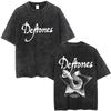 Стирка Винтаж Рок-группа Deftones Private Music Графическая Футболка Змеиный Принт Футболки Мужские Женские Готический Панк Оверсайз Футболки