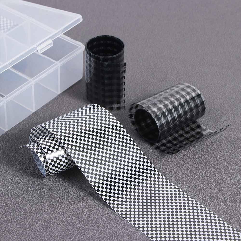 Black White Lattice Checkerboard Nail Stickers Nail Foils Nail Art Decorations Nail Art Stickers