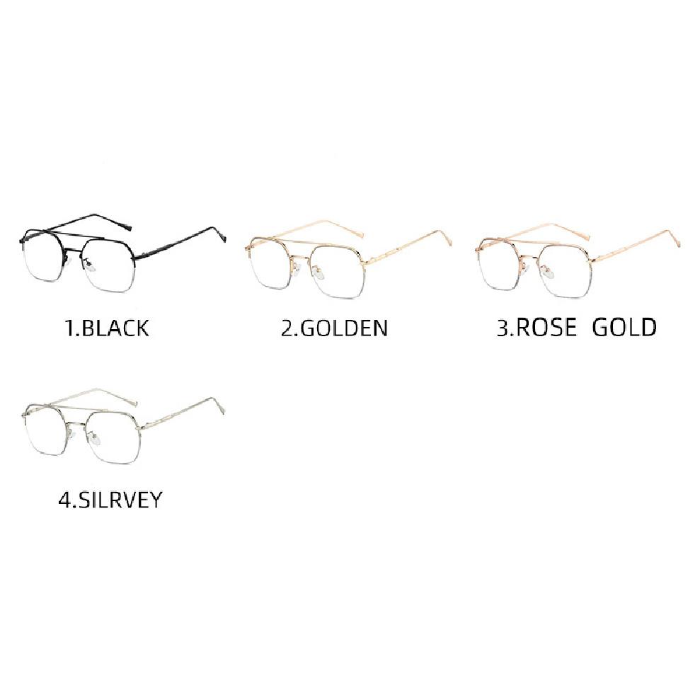 Anti-blue light transparent flat glasses, ultra-lightweight, for a natural, no-makeup look, with an irregular frame and double bridge