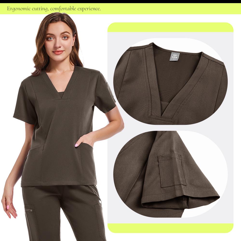 Unisex Quick-Drying Stretch Scrub Suit for Medical and Spa Professionals