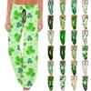 Women's Comfy Pajama Pants Pocket St. Patrick's Day Print Drawstring Wide Leg Pants
