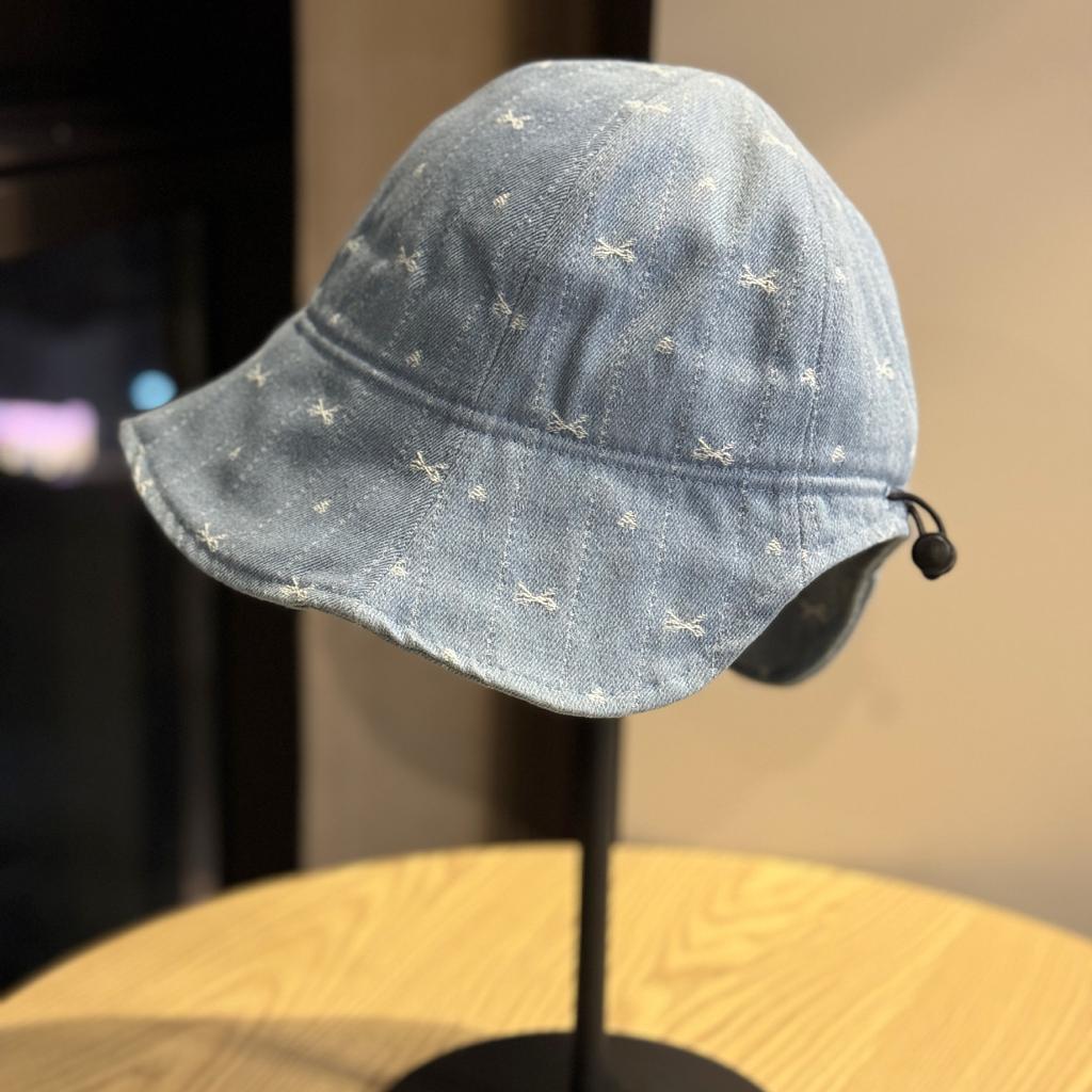 New model of women's denim fisherman hat with back opening for ponytail, suitable for spring and autumn, provides sun protection, UV protection, and