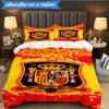 3PCS Spain FC Crest Printed Soft Bedding Set,Including 1pc Duvet Cover And 2pcs Pillowcases Perfect for Bedroom, Dormitory, Fan gift