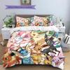 Cute Eevee Duvet Cover & Pillowcases, Pokemon Fan Cozy Bedding, Great Gift.chl