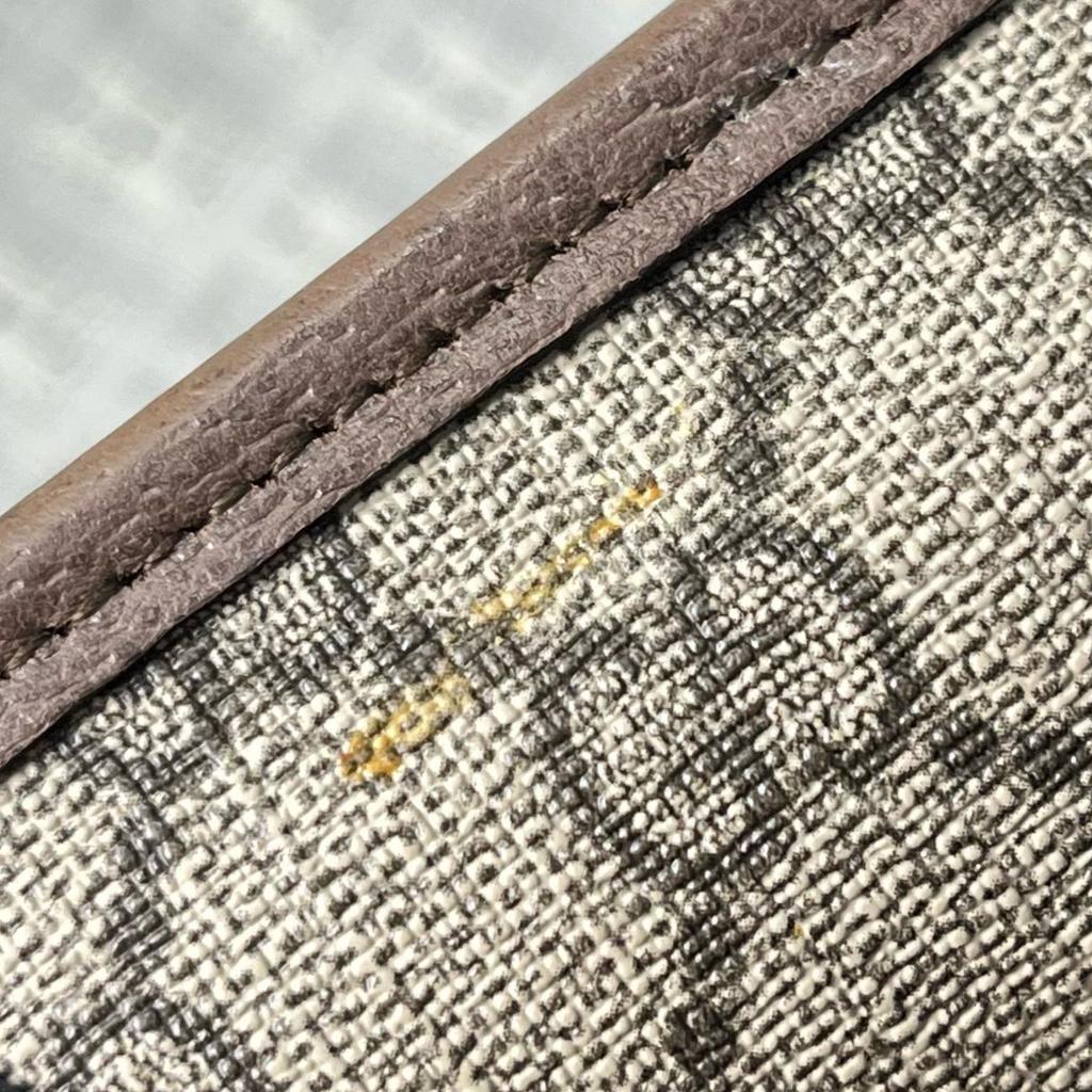 [Pre-Owned] Neo Vintage Series Gold Foil Logo Monogram Tiger Head Decorative Striped Shoulder Strap Canvas And Leather Messenger - Very Good #1PH3IPM