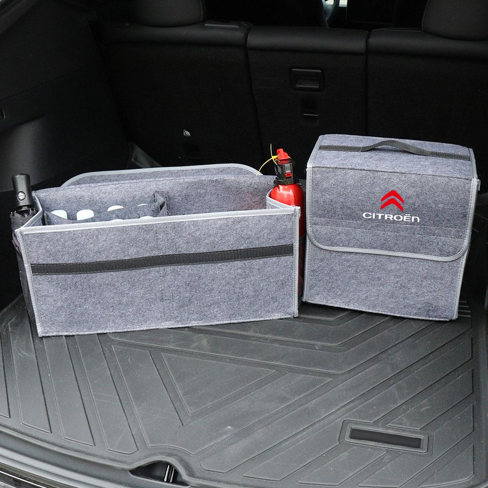 XKJC9 Car Trunk Storage Box Foldable Felt Car Organizer Stowing Tidying Box Car Accessories For Citroen C1 C2 C3 C4L VTS C-ELYSEE DS