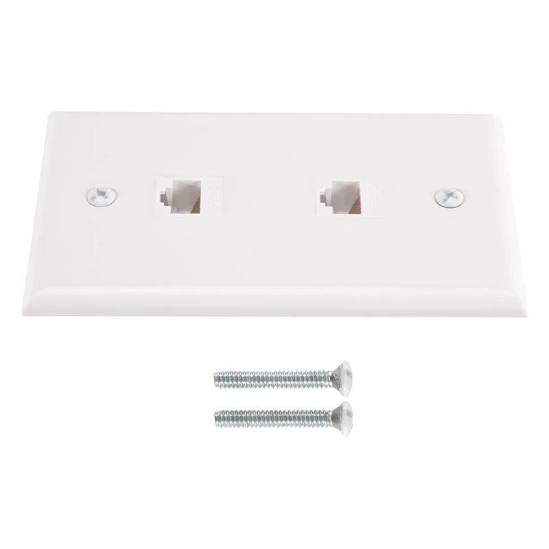 A84E-2 Портовая Ethernet Настенная Панель, Cat6 Женский на Женский Настенный Разъем RJ45 Keystone Встраиваемый Соединитель Настенная Розетка, Белый