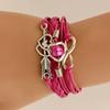 SUMENG брендовые кожаные браслеты для женщин Wrap Infinity Love Heart жемчуг дружбы античный браслет-подвеска Pulseira 2024