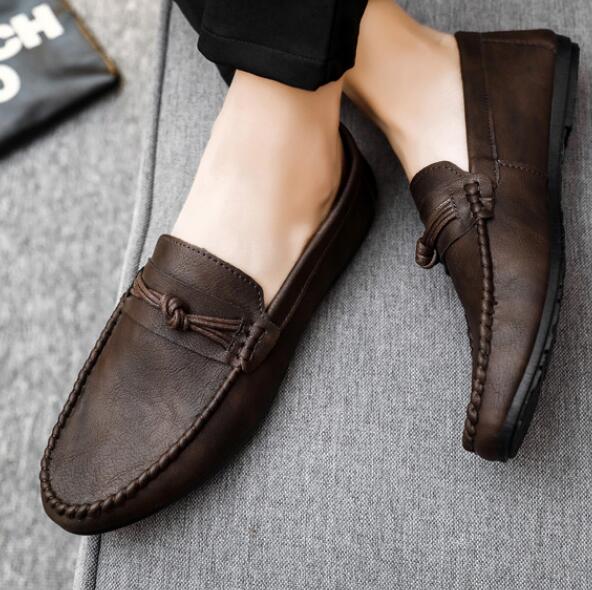 Весенние новые мужские туфли-бини, ленивые, дышащие, повседневные туфли для вождения, мужские мокасины с мягкой подошвой H933