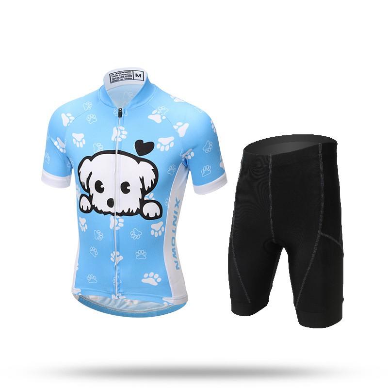 Kids Cycling Outfit Short Sleeve Bike Riding Set Breathable Sportswear Boys Girls