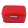 Solid Color Retro Metal Bread Bin Box Large Capacity Kitchen Storage Container (Red)
