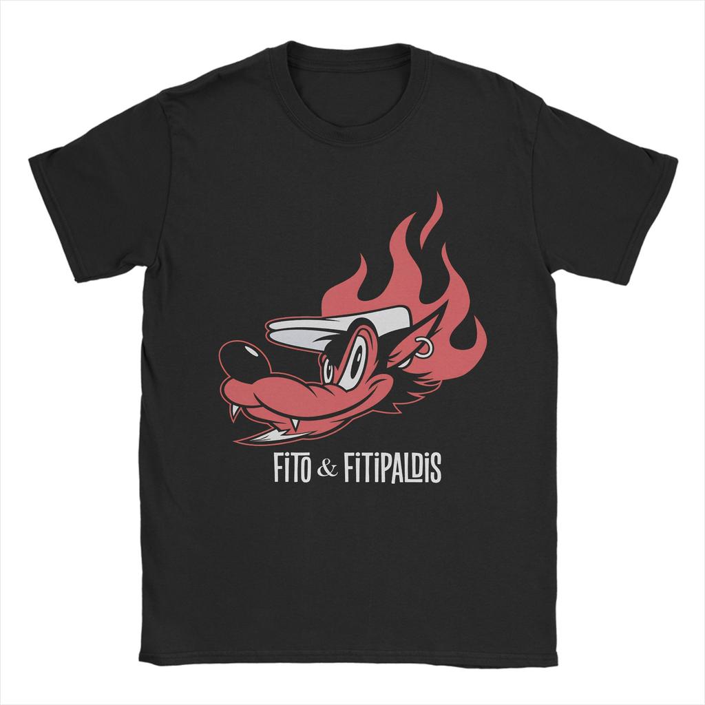 Унисекс Fitos Fitipaldis Группа Группа Рок Испанские Футболки Хлопковая Одежда Модные Футболки с Коротким Рукавом и Круглым Вырезом Классическая Футболка