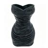 3D Printed Dress Shaped Pen Holder Stereo Textured Decorative Stationery Organizer Makeup Brush Storage Stand For Desk Decor