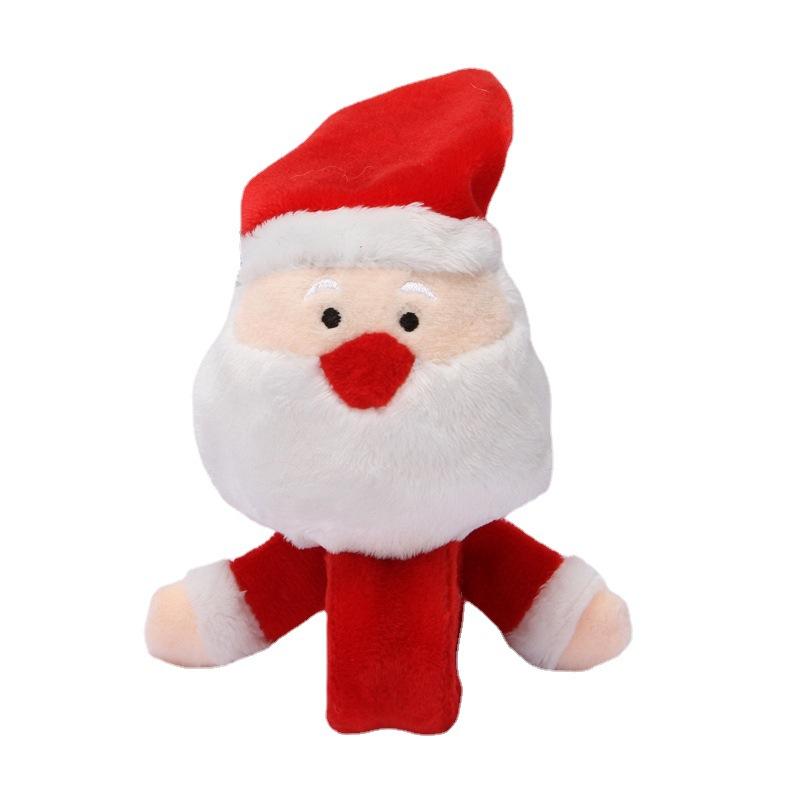 Creative Santa Claus elk pat ring bracelet, cute velvet Christmas gift, pat ring