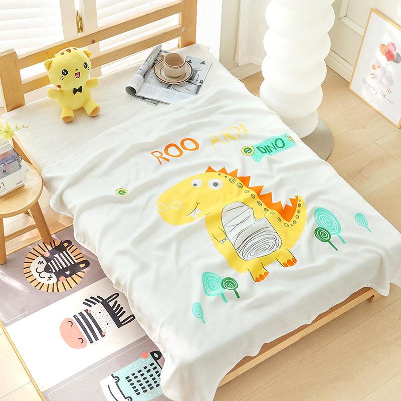 Double-layer Bamboo Cotton Infant Blanket, Children's Quilt, Thin Air-conditioning Summer Cool Quilt, Baby Bamboo Fiber Ice Silk Blanket