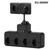 European Standard 4-hole USB Plug Board With Short Cables 16A 4000W 4-Way Power Strip Individually Switchable Multiple EU Socket