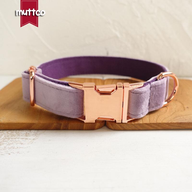MUTTCO Толстый флисовый ошейник и поводок для собак, Двухслойный, Устойчивый к рывкам, Цинк-сплав, UDC-082M
