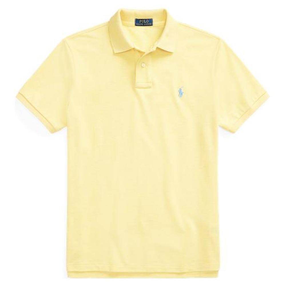 Polo Ralph Lauren SS22 Однотонная футболка-поло с вышитым логотипом, приталенная, с коротким рукавом, мужские топы, желтый MNPOKNI1N821555-700